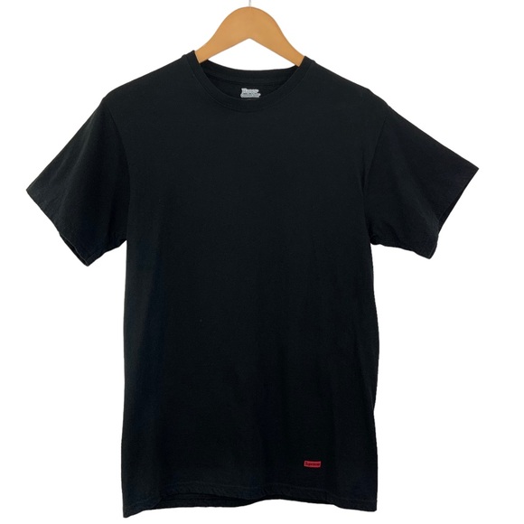 HANES x SUPREME Solid Black T-Shirt Bundle Of 2 Size Small Hanes Supreme Collab - Picture 2 of 13